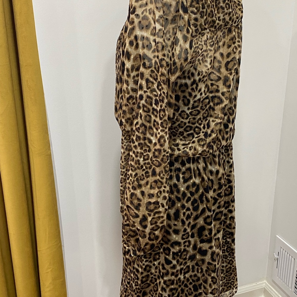 White House Black Market Leopard Print Long Sleeve Dress - Picture 9 of 9